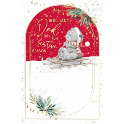 Image of Me To You Tatty Teddy Brilliant Dad Christmas Card, on Sledge 6x9ins Official Collection