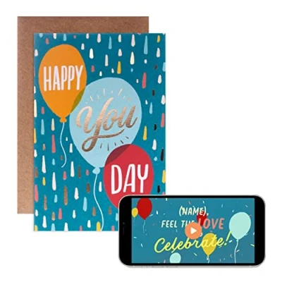 Image of Hallmark Video Greetings Birthday Card &#039;Happy You Day&#039; Balloons Design