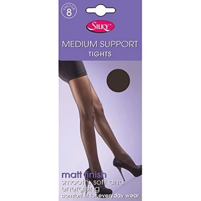 Image of Silky Ladies Medium Support Tights (1 Pair) (Large (42 48)) (Barely Black)