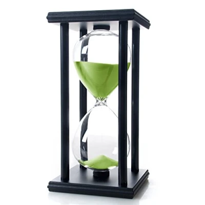 Image of Bellaware 60 Minutes Hourglass, Wood Sand Timer,Green