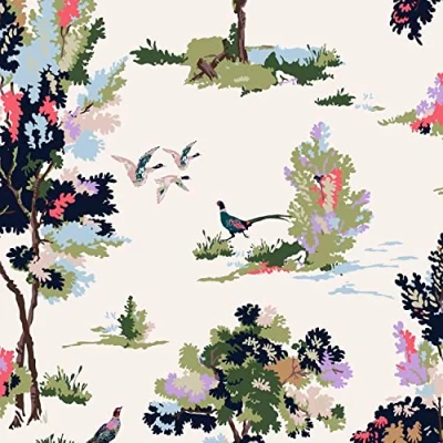 Image of Joules Woodland Scene Dawn Grey Wallpaper