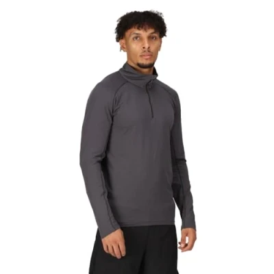 Image of Professional Men&#039;s Durable Stretch Half Zip Midlayer Seal Grey, Size: XL
