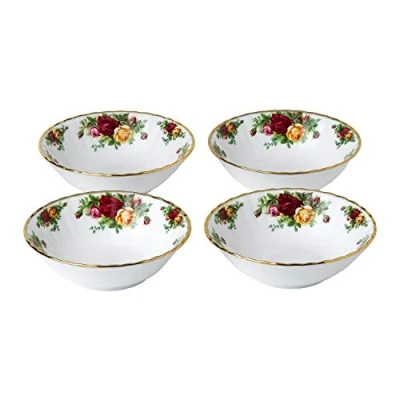 Image of Royal Albert 1051424 Old Country Roses Bowls 4pc Set, Bone China, Gold