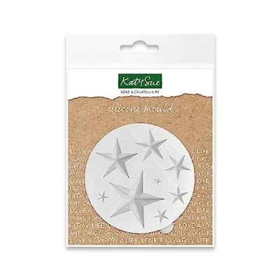 Image of Katy Sue Stars Silicone Mould for Cake Decorating &amp; Craft Makes 8 Five Pointed