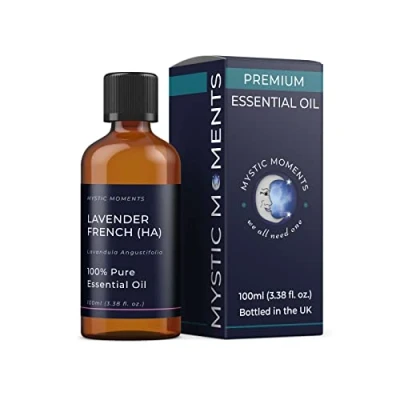 Image of Mystic Moments Lavender French (High Altitude) Essential Oil 100ml Pure &amp; Natural for Diffusers, Aromatherapy Massage Blends Vegan GMO Free