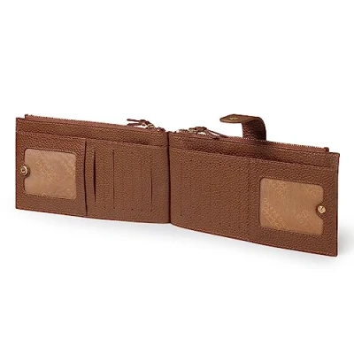 Image of Otto Angelino Genuine Leather 2 Compartment Bifold Wallet Clutch with Phone Compatible Slots RFID Blocking Unisex