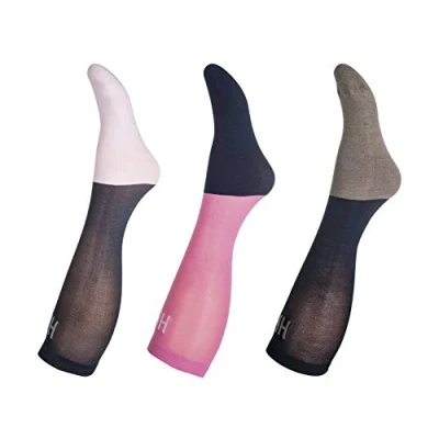 Image of HKM Socken Microcotton Colour 3er Set3917 Pink/Navy/Grau38/40 Socks pink 5