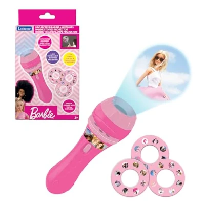 Image of Lexibook LTC050BB Barbie, Torch Light and Projector with 3 Discs, 24 Images, Create Your own Stories, Pink