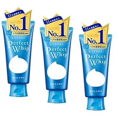 Image of Specialized course Senka Perfect Whip 120g, Hydrating Facial Cleansing Foam, Enriched with Silk and Hyaluronic Acid, Made in Japan, Set of 3