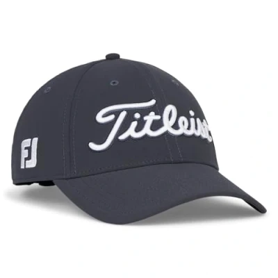 Image of Titleist Men&#039;s Tour Performance Golf Hat Baseball Cap, Washed Indigo/White, One Size