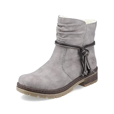 Image of Rieker Women Ankle Boots Y7463, Ladies Boots,Low Boots,Half Boots,Bootie,Flat,Grey (grau / 40),36 EU 3.5 UK