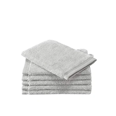Image of De Witte Lietaer Contessa Luxe Set of 6 Wash Cloths, Cotton, Light Grey, 16 x 22 cm