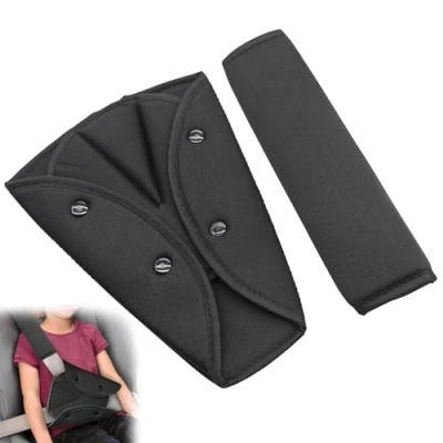 Image of 2 Pcs Car Seat Belt Pads Set, Universal Children Baby Safety Cover Kids Seatbelt Adjuster, Harness Strap Adjuster Clip, Protection for Adults Seniors
