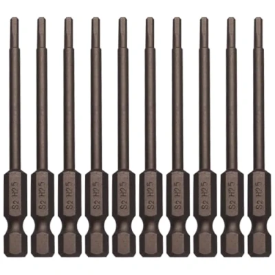 Image of Sipery 10Pcs Hex Head Allen Wrench Drill Bits H2.5 (2.5mm) S2 Steel Magnetic Hexagon Screwdriver 1/4 Inch Shank 3 Long Bit