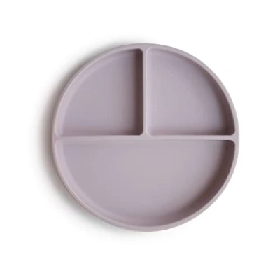 Image of Mushie Silicone Suction Plate Non Slip Baby Divided for Babies &amp; Toddlers Material: Food Grade Dishwasher Microwave Safe Soft Lilac