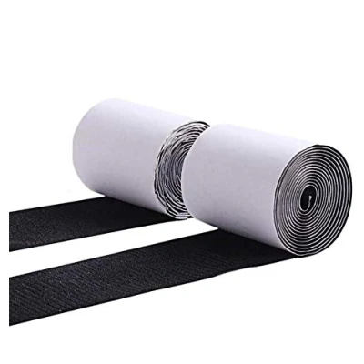 Image of 18CM Wide (Approx 7&quot;) Long Self Adhesive Hook and Loop Strips Set with Super Sticky Glue Nylon Fabric Fastener Black 5m