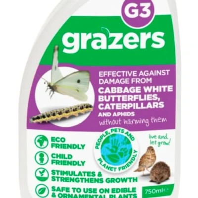 Image of Grazers G3 Caterpillar Deterrent Ready To Use Safe Pest Control for Crops and Gardens Calcium Based Formula 2x 750ml By Thompson &amp; Morgan