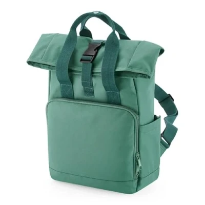 Image of COOZO Recycled Mini Twin Handle Roll Top Backpack Sage Green One Size