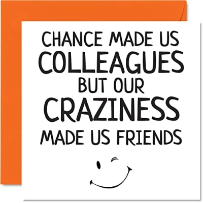 Image of Leaving Gifts for Colleagues Women Men Chance Made Us But Our Craziness Friends Card, 145mm x Greeting Cards, Funny a Friend Congratulations Card