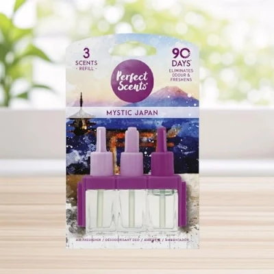 Image of Perfect Scents Mystic Japan Plug In Refill Oil For 3 Scent Air fresheners Home Freshener