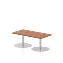 Image of Italia 1200 x 600mm Poseur Rectangular Table Walnut Top 475mm High Leg