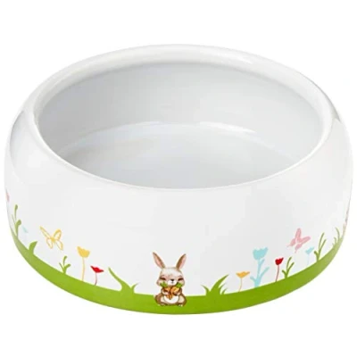Image of Nobby Flower 73752 Ceramic Feeding Trough, 500 ml, White/Multicoloured