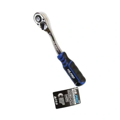 Image of US PRO INDUSTRIAL 1/2&quot; dr 90T Ratchet with Curved Handle Grip 4220