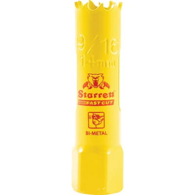 Image of Starrett HSS Bi Metal Hole Saw FCH0096 Fast Cut Extra Cobalt For Stainless Mild Sheet Wood Plastic Various Materials 14mm