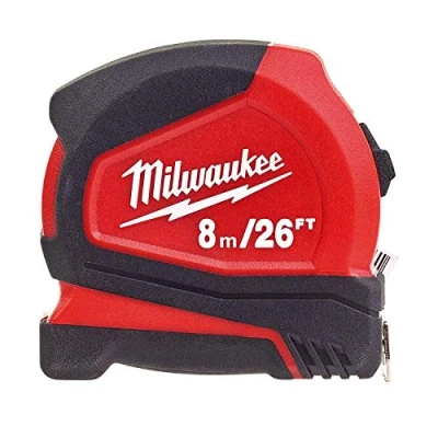 Image of Milwaukee 4932459596 8m/26ft Pro Compact Tape Measure, Red
