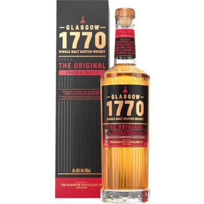 Image of Glasgow 1770 &#039;The Original&#039; Single Malt Scotch Whisky 70cl, 46% ABV. A fresh &amp; fruity Whisky, matured in ex bourbon casks, finished virgin oak and non chill filtered.