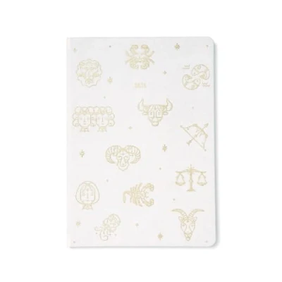 Image of Letts of London Zodiac A5 week to view 2025 diary ivory