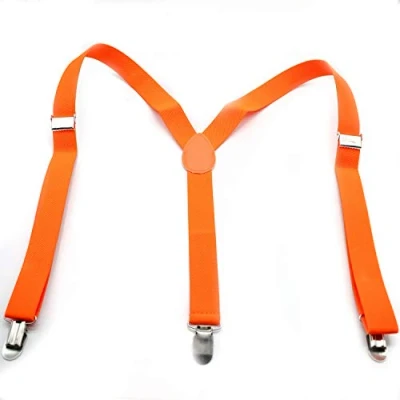 Image of The Glowhouse Mens Neon Braces Bright Fancy Dress Suspenders (Orange)