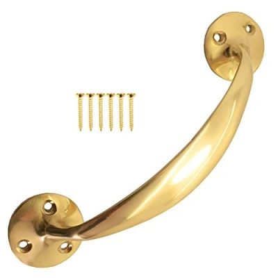Image of Polished Brass 7&quot; Victorian Bow Pull Handle