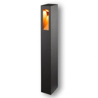 Image of Lucande LED Outdoor Lights &#039;Jenke&#039; (Modern) in Black Made of Aluminium (1 Light Source,) from Garden Light, Path Bollard lamp, Pillar