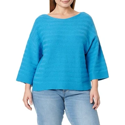 Image of TOM TAILOR Women&#039;s 1032608 Cropped Knitted Jumper, 30095 Sublime Teal Blue, XS