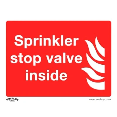 Image of Worksafe Safe Conditions Safety Sign Sprinkler Stop Valve Rigid Plastic
