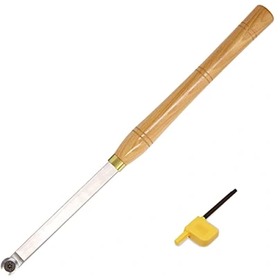 Image of Carbide Tipped Finisher Wood Turning Tool Lathe Chisel Bar with Ci0 16mm Round Insert Cutter for Hobbyist or DIY Carpenter