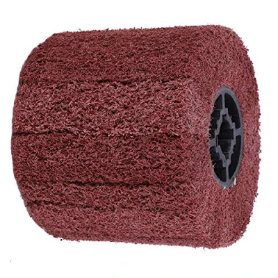 Image of 120x100mm Nylon Brush Drum Polishing Burnishing Wheel, Drawing Iron Aluminum for of Stainless Steel Metal Structure(80 mesh)