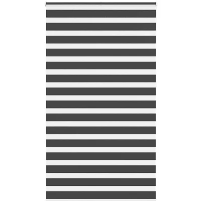 Image of vidaXL Zebra Blind Black 120x230 cm Fabric Width 115.9 Polyester