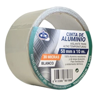 Image of S&amp;M White Aluminium Tape 50mm x 10m (Thickness 30 microns) SANEAPLAST Multi Purpose 10 Metre Roll