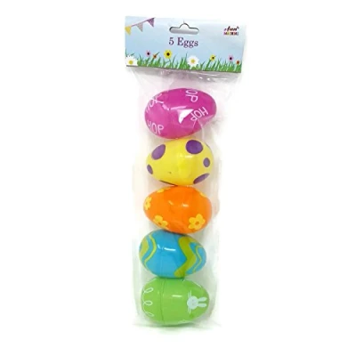 Image of 5 Large Plastic Fillable Eggs Children&#039;s Easter Hunt and Party Decoration