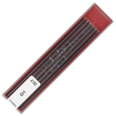 Image of KOH I NOOR Graphite Lead for 2mm Diameter 120mm 6H Mechanical Pencil, 12 Count (Pack of 1)