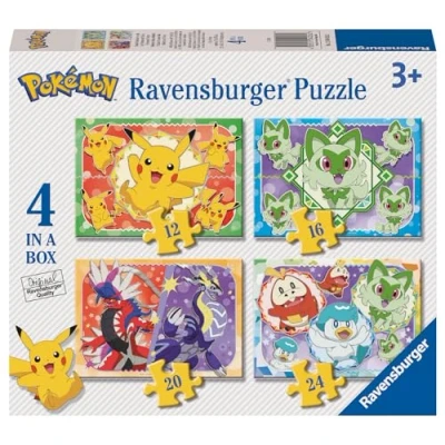 Image of Ravensburger Pokemon Gifts Jigsaw Puzzles for Kids Age 3 Years Up 4 in a Box (12, 16, 20, 24 Pieces)
