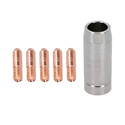 Image of 0.6mm Mini Contact Tips 5pk &amp; Shroud Hobby Welding Torch Welder MIG Gas