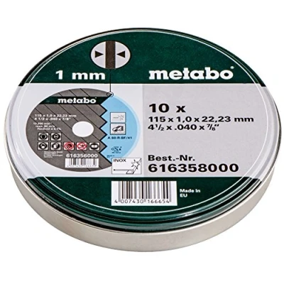 Image of metabo 616358000 INOX Discs in New Tin, Green, 115 x 1.0 22.23 mm