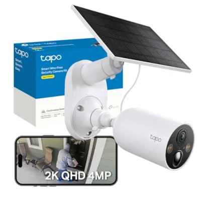 Image of Tapo 2K 4MP QHD Solar Security Camera KIT with Rechargeable Battery and Panel for Continuous Power,Indoor&amp;Outdoor, Color Night Vision,AI Detection,Works Alexa&amp;Google C425 No Monthly Fee