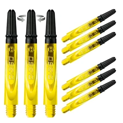 Image of Harrows Darts 3 x Sets of Carbon ST Dart Stems 9 Shafts in Total Available sizes Tough Composite Short Yellow