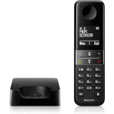 Image of Philips D4701B DECT Cordless phone with 16 hours talktime, 4.6cm display and hands free talking