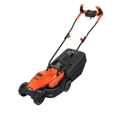 Image of BLACK + DECKER BEMW451BH GB Lawn Mower with Bike Handle, 1200 W, 240 V, Black, 32 cm