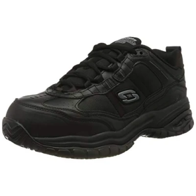 Image of Skechers Men&#039;s Soft Stride Grinnel M Industrial Shoe, Black Leather/Black Mesh, 13 UK